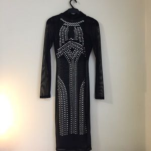 Lac Bleu Black Mesh dress with top and skirt